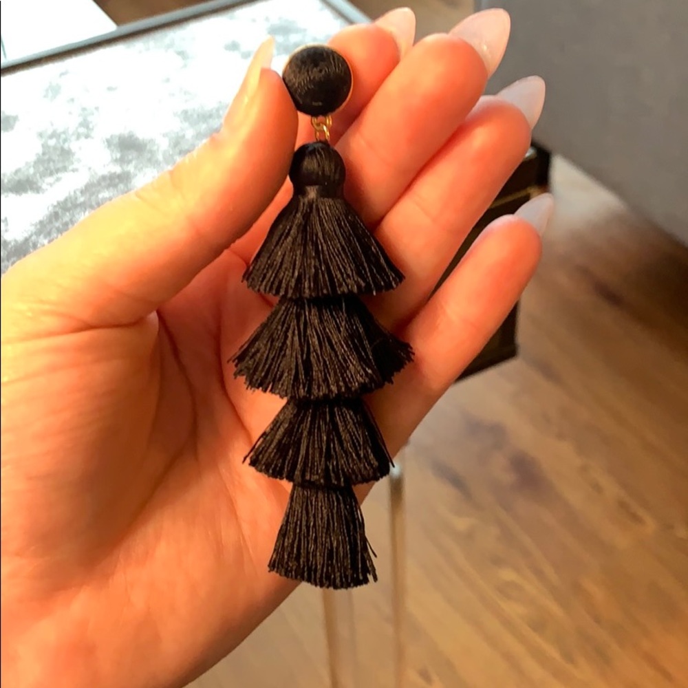 Black long earrings